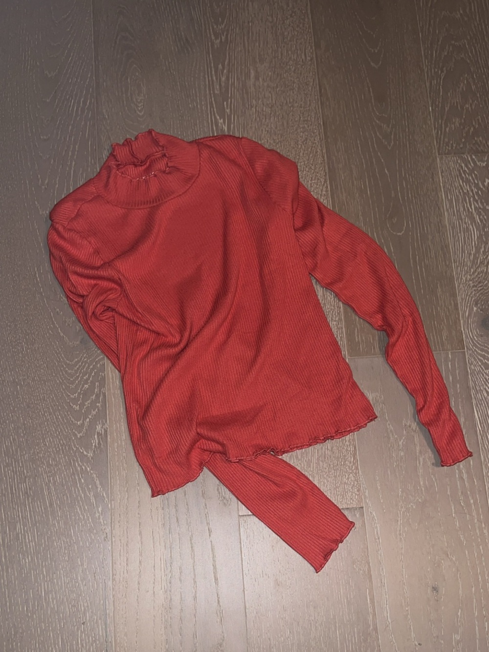 Pink Ribbed Mock Neck Women's Shirt - US S